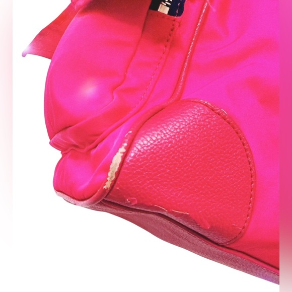 Vintage Juicy Couture Pink Nylon Malibu Daydreamer Studded Bow Bag Satchel - Picture 13 of 16